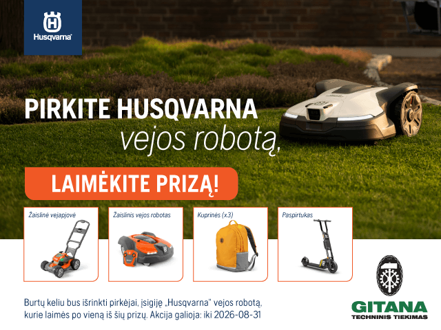 Pirkite Husqvarna vejos robotą &ndash; laimėkite prizą!