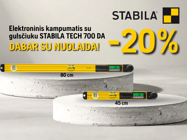 Elektroninis kampumatis su gulsčiuku STABILA - 20% nuolaida!